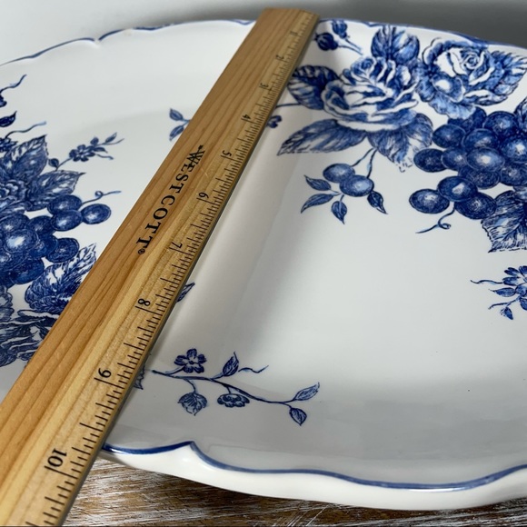 Blue Toile large floral platter & bowl set French Country cottage decor - Picture 5 of 10